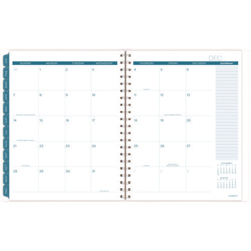 Cambridge Glacier Weekly/monthly Planner Glacier Artwork 11"x9.25" Blue/gray/silver Cover 12-month (jan To Dec): 2025