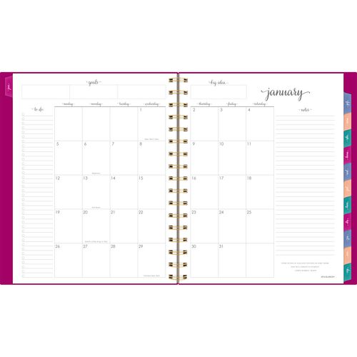 AT-A-GLANCE Harmony Weekly/monthly Poly Planner 8.88x7.69 Purple/gold Cover 13-month (jan To Jan): 2025 To 2026