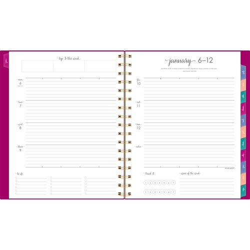 AT-A-GLANCE Harmony Weekly/monthly Poly Planner 8.88x7.69 Purple/gold Cover 13-month (jan To Jan): 2025 To 2026