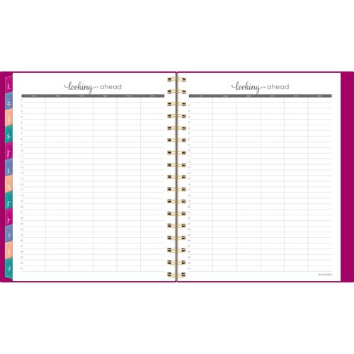 AT-A-GLANCE Harmony Weekly/monthly Poly Planner 8.88x7.69 Purple/gold Cover 13-month (jan To Jan): 2025 To 2026