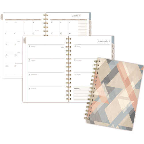 Cambridge Triad Weekly/monthly Planner Geometric Artwork 8.5"x6.38" Multicolor Cover 12-month (jan To Dec): 2025