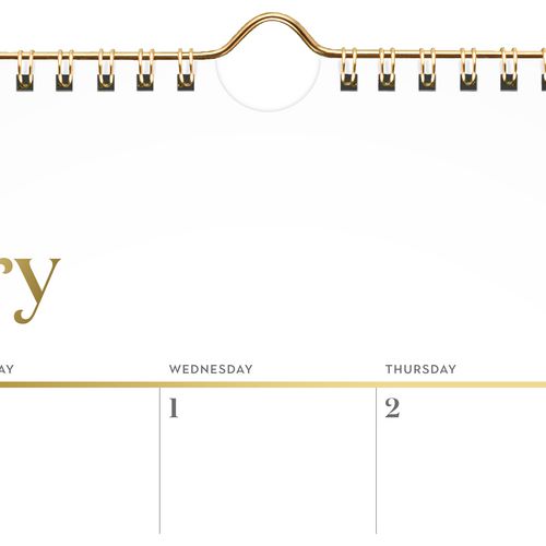 Cambridge Workstyle Monthly Wall Calendar 15x12 White/gold Sheets 12-month (jan To Dec): 2025