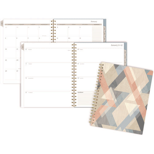 Cambridge Triad Weekly/monthly Planner Geometric Artwork 11"x9.25" Multicolor Cover 12-month (jan To Dec): 2025