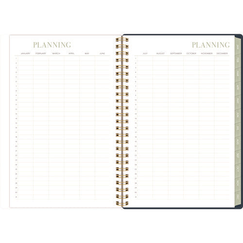 Cambridge Leah Bisch Weekly/monthly Floral Planner Floral Artwork 8.5"x6.38" Blue/white/gold Cover 12-month (jan To Dec): 2025