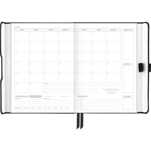 AT-A-GLANCE Foundation Undated Weekly/monthly Planner 8.5"x6.75" Black Cover 12-month: Undated