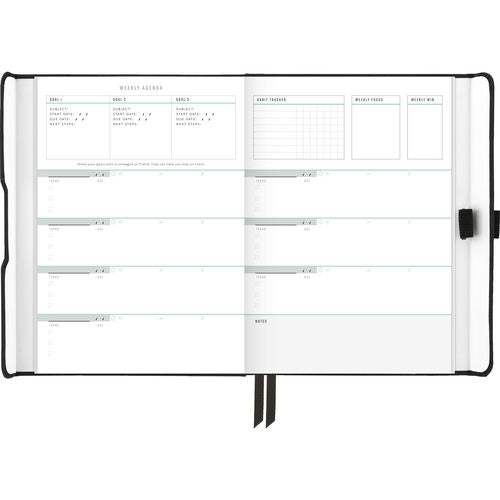 AT-A-GLANCE Foundation Undated Weekly/monthly Planner 8.5"x6.75" Black Cover 12-month: Undated