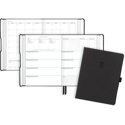 AT-A-GLANCE Foundation Undated Weekly/monthly Planner 8.5"x6.75" Black Cover 12-month: Undated