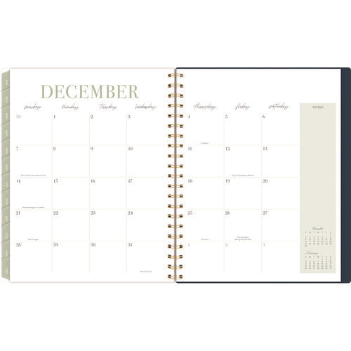 Cambridge Leah Bisch Weekly/monthly Floral Planner Floral Artwork 11"x9.25" Blue/white/gold Cover 12-month (jan To Dec): 2025