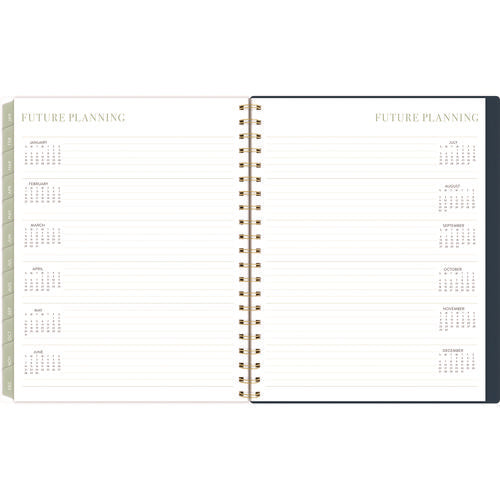 Cambridge Leah Bisch Weekly/monthly Floral Planner Floral Artwork 11"x9.25" Blue/white/gold Cover 12-month (jan To Dec): 2025