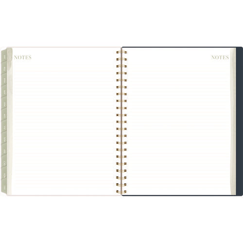 Cambridge Leah Bisch Weekly/monthly Floral Planner Floral Artwork 11"x9.25" Blue/white/gold Cover 12-month (jan To Dec): 2025