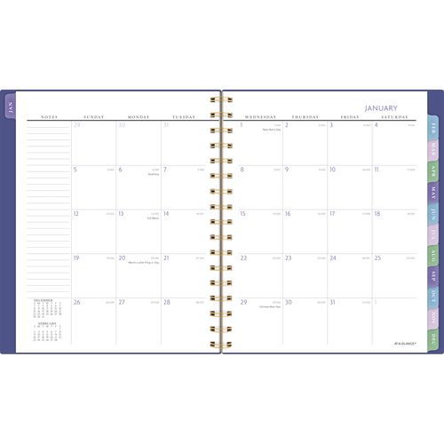 AT-A-GLANCE Badge Geo Weekly/monthly Planner 8.88x7.69 Purple/gold Cover 13-month (jan To Jan): 2025 To 2026