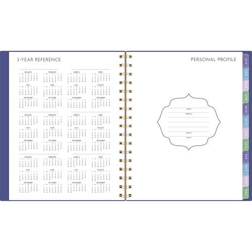 AT-A-GLANCE Badge Geo Weekly/monthly Planner 8.88x7.69 Purple/gold Cover 13-month (jan To Jan): 2025 To 2026