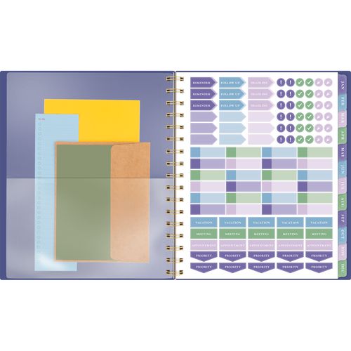 AT-A-GLANCE Badge Geo Weekly/monthly Planner 8.88x7.69 Purple/gold Cover 13-month (jan To Jan): 2025 To 2026