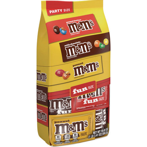 M & M's M And M's Milk Chocolate Peanut And Peanut Butter Variety Pack Fun Size Chocolate Candy Assortment 19.41 Oz Bag