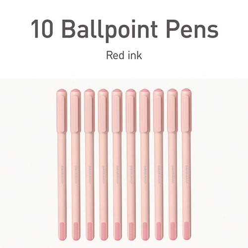 TOPS Pentonic Frost Pen Stick Fine 0.7 Mm Red Ink Pale Pink Barrel 10/pack