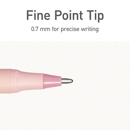 TOPS Pentonic Frost Pen Stick Fine 0.7 Mm Red Ink Pale Pink Barrel 10/pack