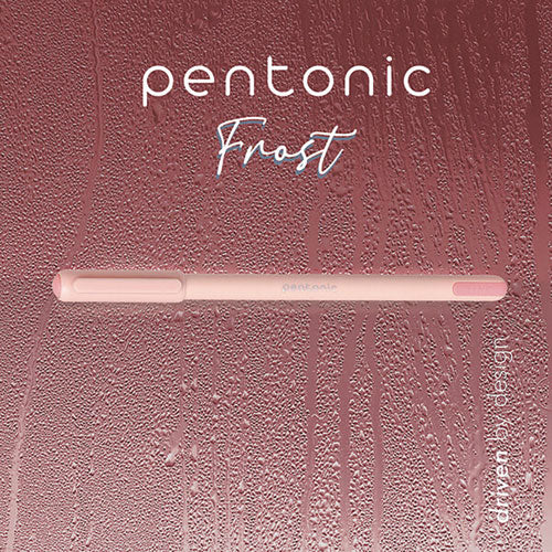 TOPS Pentonic Frost Pen Stick Fine 0.7 Mm Red Ink Pale Pink Barrel 10/pack