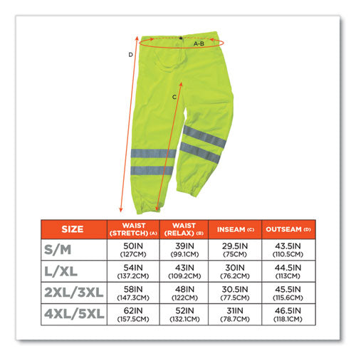 Ergodyne Glowear 8910 Class E Hi-vis Pants Small/medium Lime