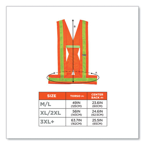 Ergodyne Glowear 8140ba Class 1 Breakaway Sash Polyester X-large/2x-large Orange