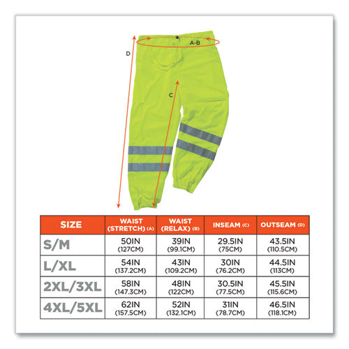 Ergodyne Glowear 8910 Class E Hi-vis Pants 2x-large/3x-large Lime