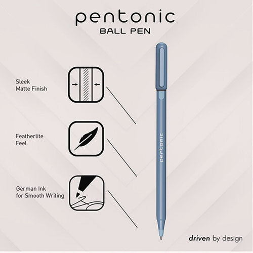 TOPS Pentonic Frost Pen Stick Fine 0.7 Mm Blue Ink Frosted Blue Barrel 10/pack