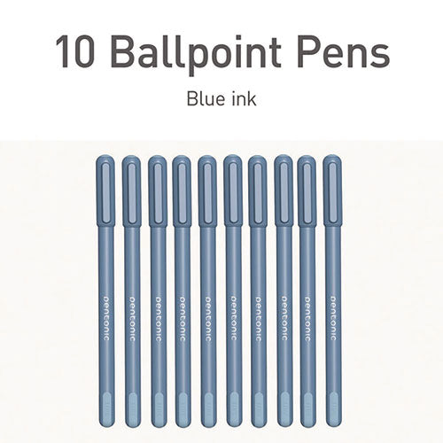 TOPS Pentonic Frost Pen Stick Fine 0.7 Mm Blue Ink Frosted Blue Barrel 10/pack