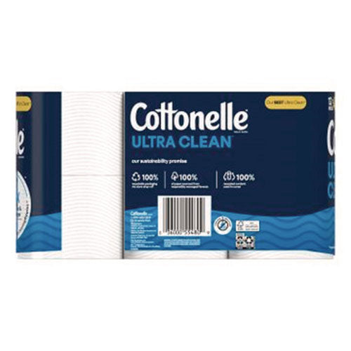 Cottonelle Ultra Cleancare Toilet Paper Strong Bath Tissue Septic Safe 1-ply White 284 Sheets/roll 12 Rolls/pack 4 Packs/Case