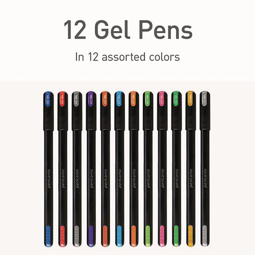 TOPS Pentonic Gel Stick Pen Set (4) 0.6mm Fine Tip (6) 0.7mm Fine Tip (2) 1 Mm Medium Tip Assorted Ink/barrel Colors 12/pack