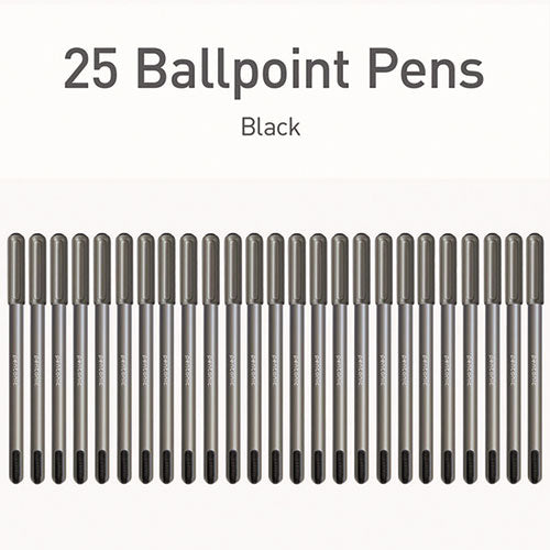 TOPS Pentonic Medium Point Ballpoint Pen 1 Mm Black Ink Charcoal Barrel 25/pack