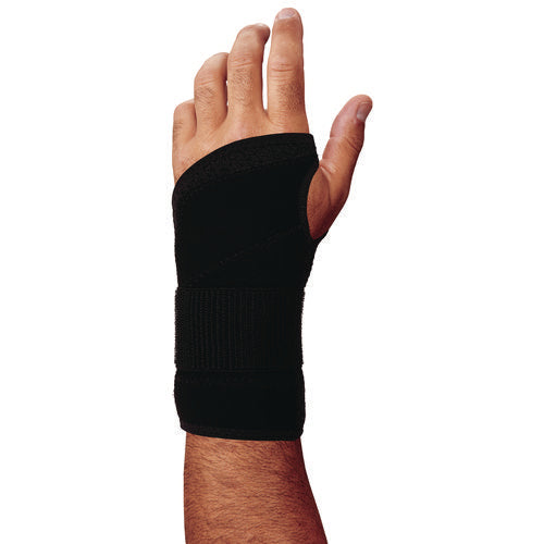 Ergodyne Proflex 4005 Wrist Brace Support With Single Strap Medium Fits Left Hand Black