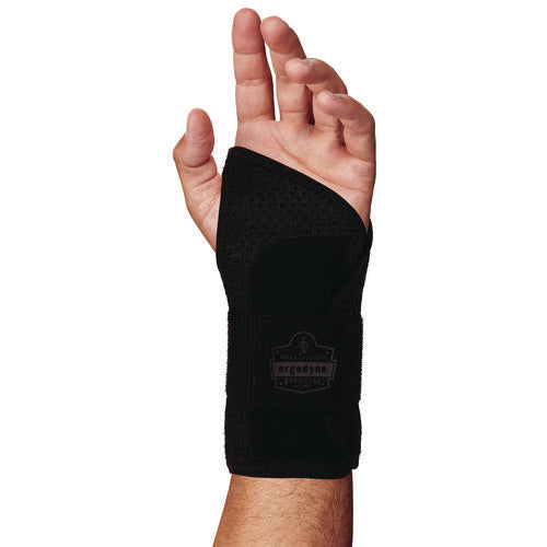 Ergodyne Proflex 4005 Wrist Brace Support With Single Strap Medium Fits Left Hand Black