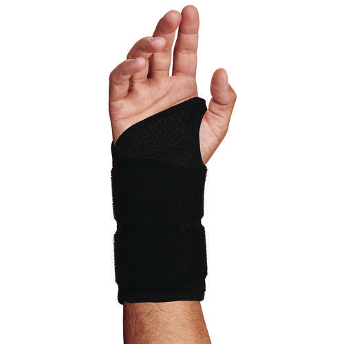 Ergodyne Proflex 4015 Wrist Brace Support With Double Strap Small Fits Right Hand Black