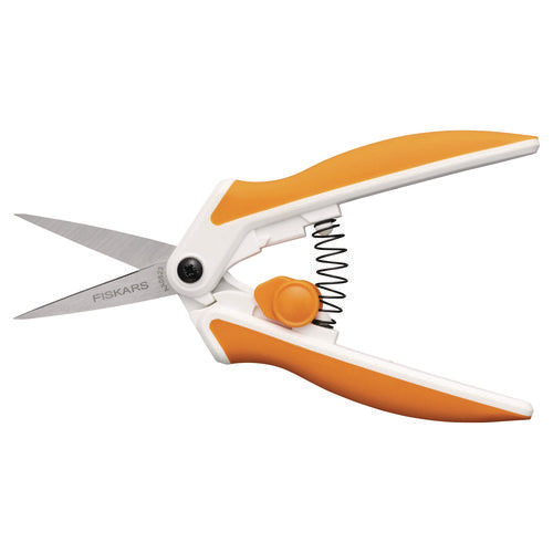 Fiskars Micro-tip Easy Action Scissors 6.1" Long 1.75” Cut Length Orange/white Handle