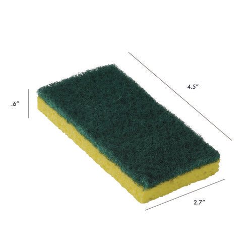 Americo Resort Cut Scrub Sponge Medium Duty 6.25x3.18 Green/yellow 40/Case