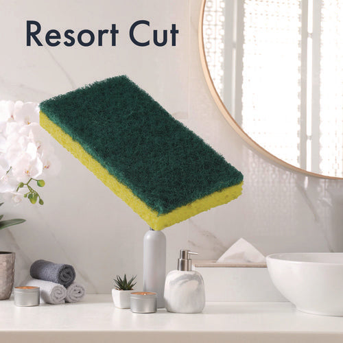 Americo Resort Cut Scrub Sponge Medium Duty 6.25x3.18 Green/yellow 40/Case