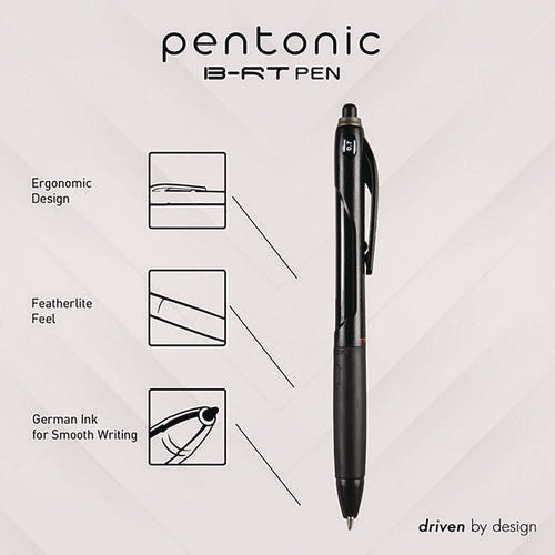 TOPS Pentonic Retractable Ballpoint Pen Fine 0.7 Mm Blue Ink Blue Barrel 12/pack