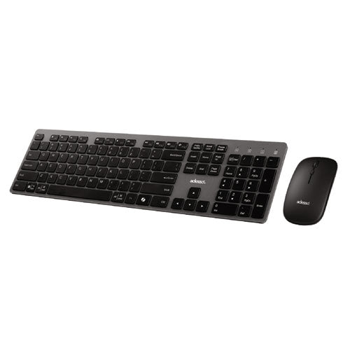 Adesso Wkb-7300 Wireless Keyboard And Mouse 2.4 Ghz Frequency/30 Ft Wireless Range Gray/black