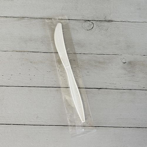 Boardwalk Mediumweight Wrapped Polypropylene Cutlery Knife White 1000/Case