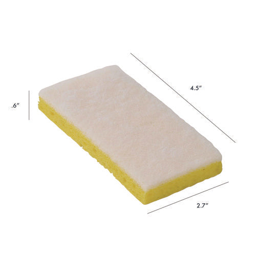 Americo Resort Cut Scrub Sponge Light Duty 6.25x3.18 White/yellow 40/Case