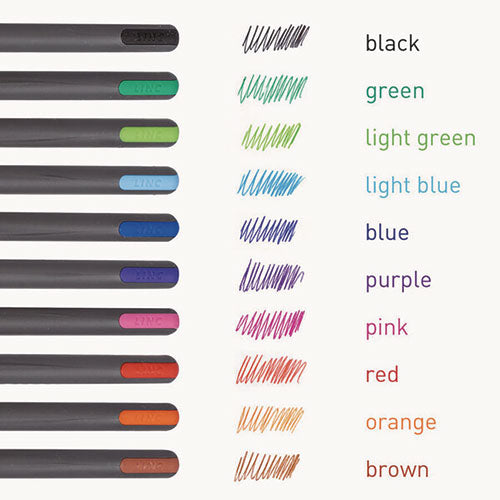 TOPS Pentonic Medium Point Ballpoint Pen 1 Mm Assorted Ink Colors Charcoal Gray Barrel 25/pack