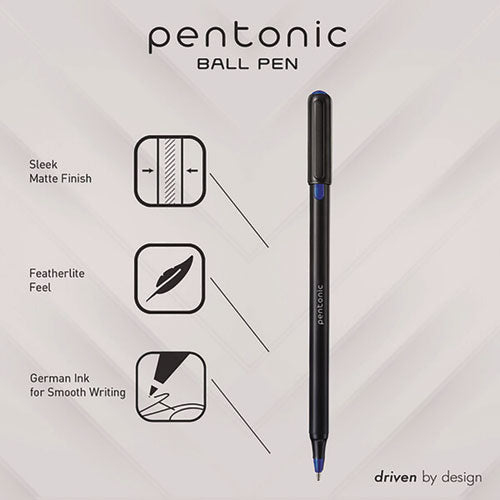 TOPS Pentonic Fine Point Ballpoint Pens 0.7 Mm Assorted Ink Colors Black Barrel 25/pack