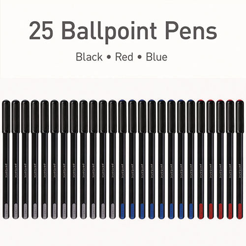 TOPS Pentonic Fine Point Ballpoint Pens 0.7 Mm Assorted Ink Colors Black Barrel 25/pack