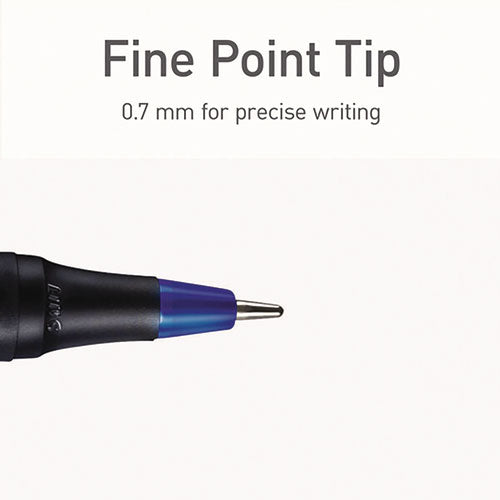 TOPS Pentonic Fine Point Ballpoint Pens 0.7 Mm Assorted Ink Colors Black Barrel 25/pack