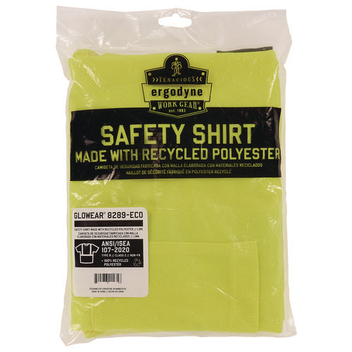 Ergodyne Glowear 8289-eco Class 2 Recycled Hi-vis T-shirt 2x-large Lime