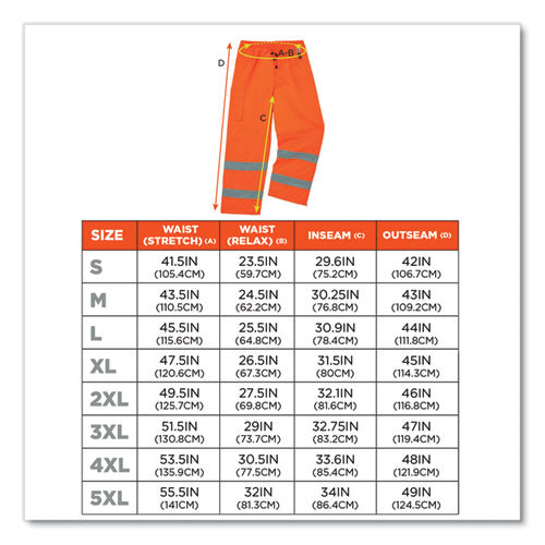 Ergodyne Glowear 8925 Class E Hi-vis Thermal Pants 5x-large Orange