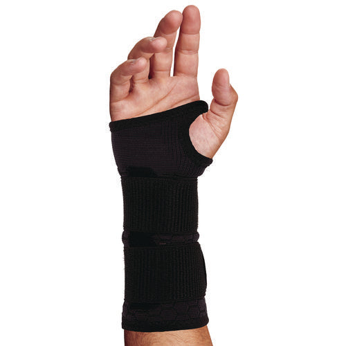 Ergodyne Proflex 685 Wrist Support Sleeve - Double Strap Small Fits Left Hand/right Hand Black