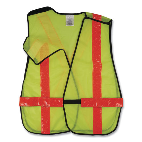 Ergodyne Glowear 8080bax Non-certified X-back Hi-vis Safety Vest Polyester One Size Fits Most Lime/orange