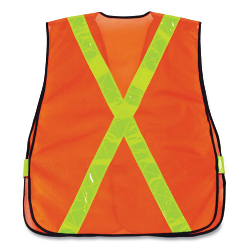 Ergodyne Glowear 8080bax Non-certified X-back Hi-vis Safety Vest Polyester One Size Fits Most Orange/yellow