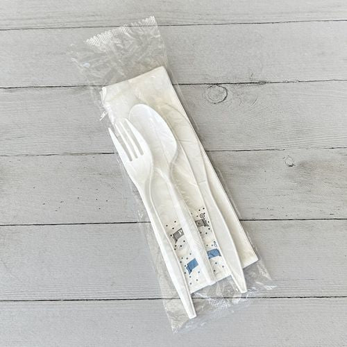 Boardwalk Six-piece Cutlery Kit Fork/knife/teaspoon/napkin/pepper/salt White 1000/Case