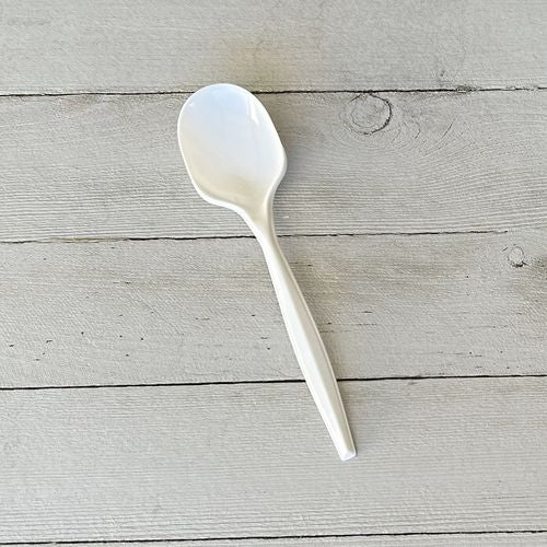 Boardwalk Mediumweight Polypropylene Cutlery Soup Spoon White 1000/Case